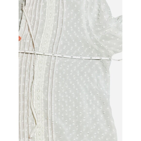 Matilda Jane Women's Light The Way Swiss Dot Tunic Blouse Sz M Cream Sheer - Picture 6 of 8